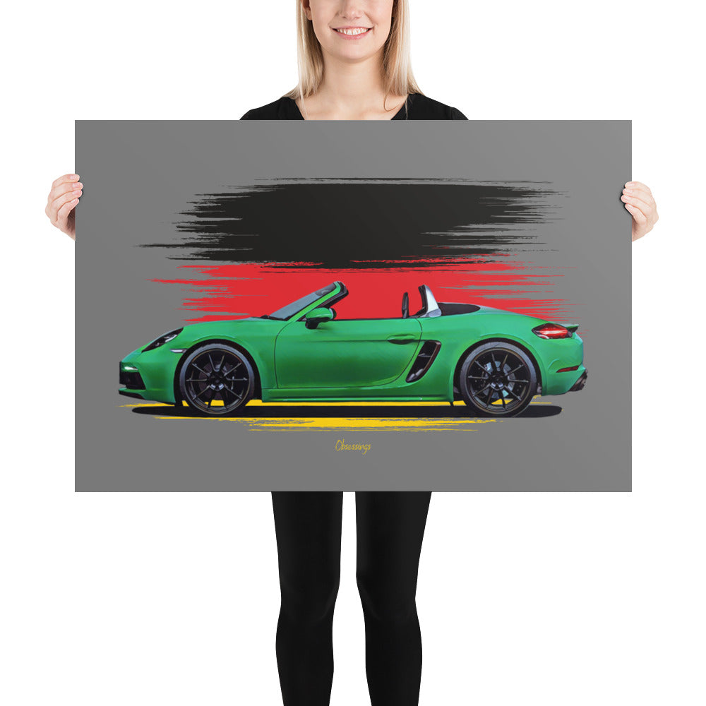 Poster of Porsche 718 Boxster GTS 4.0 - 2020 - Green - OS