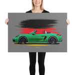 Load image into Gallery viewer, Poster of Porsche 718 Boxster GTS 4.0 - 2020 - Green - OS
