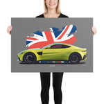 Load image into Gallery viewer, Poster of 2019 Aston Martin V8 Vantage - 2019 - Bright Yellow - Origin series
