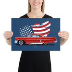 Load image into Gallery viewer, Poster of 1958 Chevrolet Bel Air Impala - Red - Origin series
