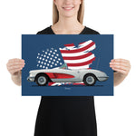 Load image into Gallery viewer, Poster of 1958 Chevrolet Corvette - White red - Origin series
