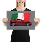 Load image into Gallery viewer, Poster of 2009 Alfa Romeo 8C Competizione - Red - Origin series
