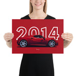 Load image into Gallery viewer, Poster of 2014 Alfa Romeo 4C - Red - Model year series - Red background
