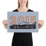 Load image into Gallery viewer, Poster of 2015 McLaren P1 Carbon Edition - Grey carbon - Model year series - Grey background
