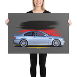 Load image into Gallery viewer, Poster 2003 BMW E46 M3 CSL - Silver - Origin series
