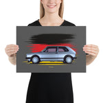 Load image into Gallery viewer, Poster of 1975 Volkswagen Golf GTI Mk1 - Silver - Origin series
