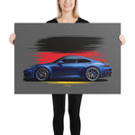 Load image into Gallery viewer, Poster of 2019 Porsche Carrera 4S 992 - Blue - Origin series
