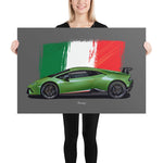 Load image into Gallery viewer, Poster of 2018 Lamborghini Huracan Performante - Green - Origin series
