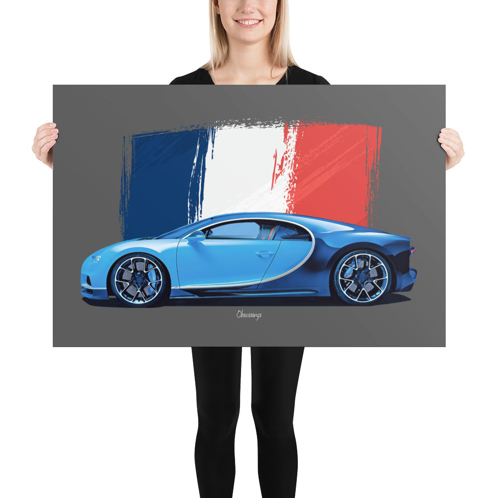 Poster of 2017 Bugatti Chiron - Blue - Origin series