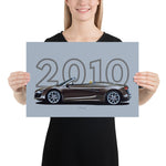 Load image into Gallery viewer, Poster of 2010 Audi R8 V10 Spyder - Brown - Model year series - Grey background
