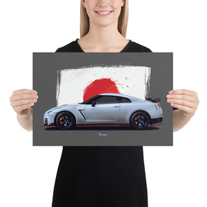 Poster of 2017 Nissan GT-R Nismo - White - Origin series