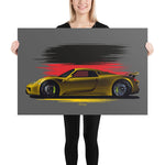 Load image into Gallery viewer, Poster of 2015 Porsche 918 Spyder - Yellow - Origin series
