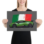 Load image into Gallery viewer, Poster of 2018 Lamborghini Huracan Performante - Green - Origin series
