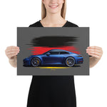 Load image into Gallery viewer, Poster of 2019 Porsche Carrera 4S 992 - Blue - Origin series
