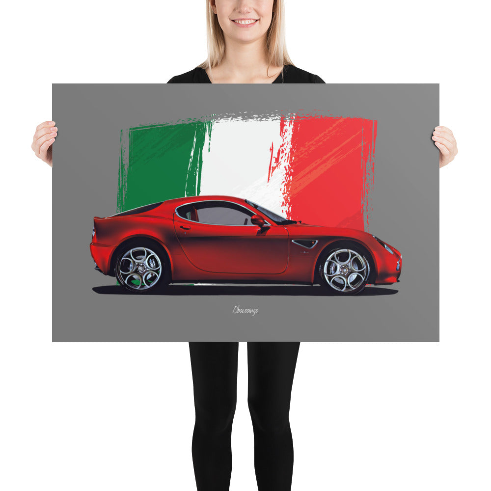 Poster of 2009 Alfa Romeo 8C Competizione - Red - Origin series