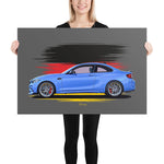 Load image into Gallery viewer, Poster of 2020 BMW M2 CS - Blue - Origin series
