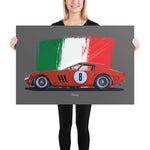 Load image into Gallery viewer, Poster of 1964 Ferrari 250 GTO LM Series II - Red - Origin series
