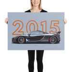 Load image into Gallery viewer, Poster of 2015 McLaren P1 Carbon Edition - Grey carbon - Model year series - Grey background
