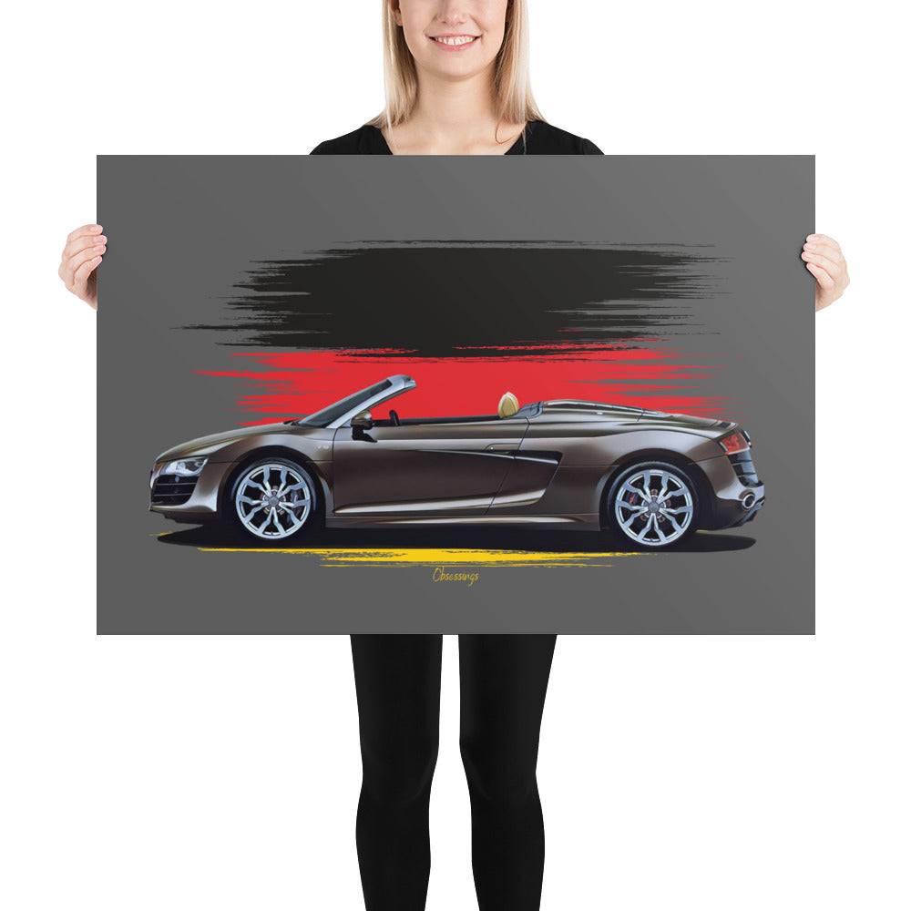 Poster of 2010 Audi R8 V10 Spyder - Brown - Origin series