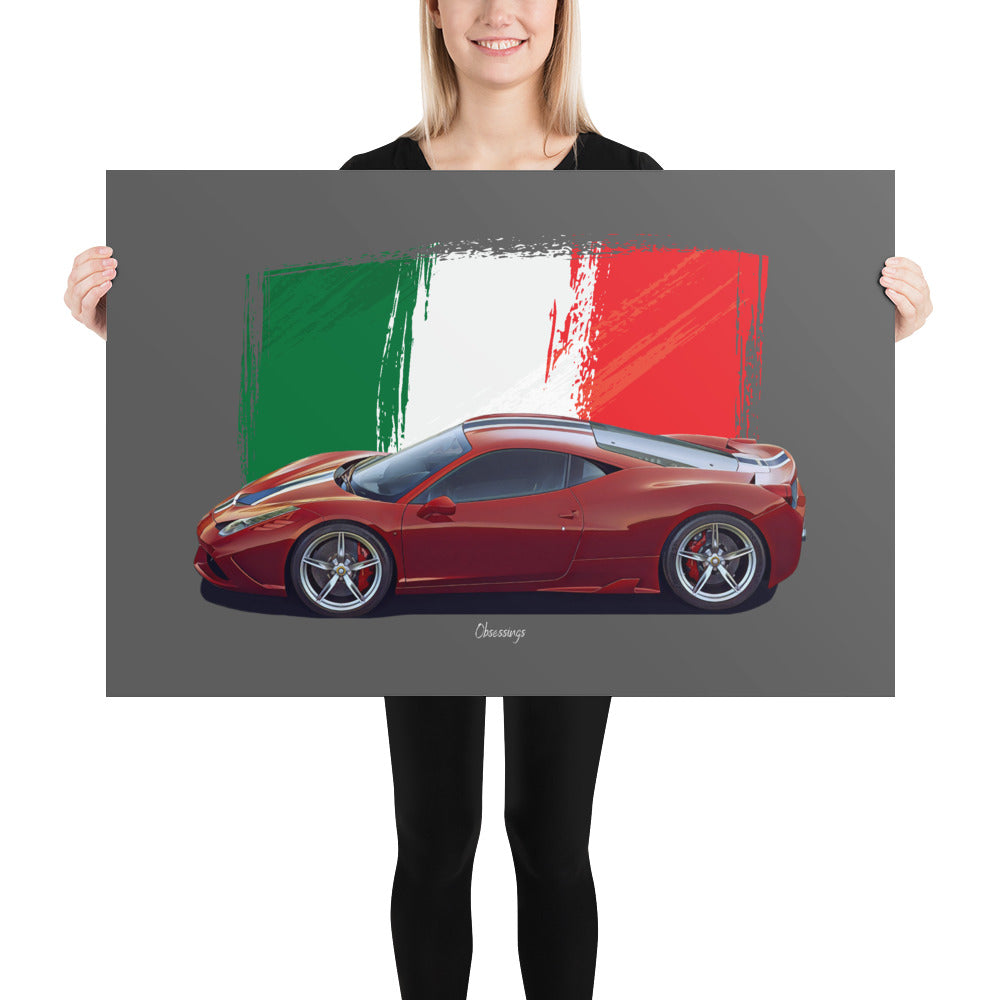 Poster of 2014 Ferrari 458 Speciale - Red - Origin series