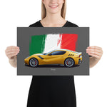 Load image into Gallery viewer, Poster of 2016 Ferrari F12 tdf - Yellow - Origin series
