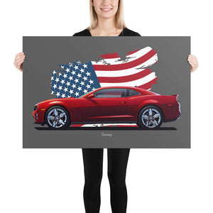 Poster of 2012 Chevrolet Camaro ZL1 - Red - Origin series