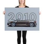 Load image into Gallery viewer, Poster of 2010 Audi R8 V10 Spyder - Brown - Model year series - Grey background
