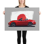 Load image into Gallery viewer, Poster of 2014 Mazda MX-5 Miata 25th Anniversary Edition - 2014 - Red - Origin series
