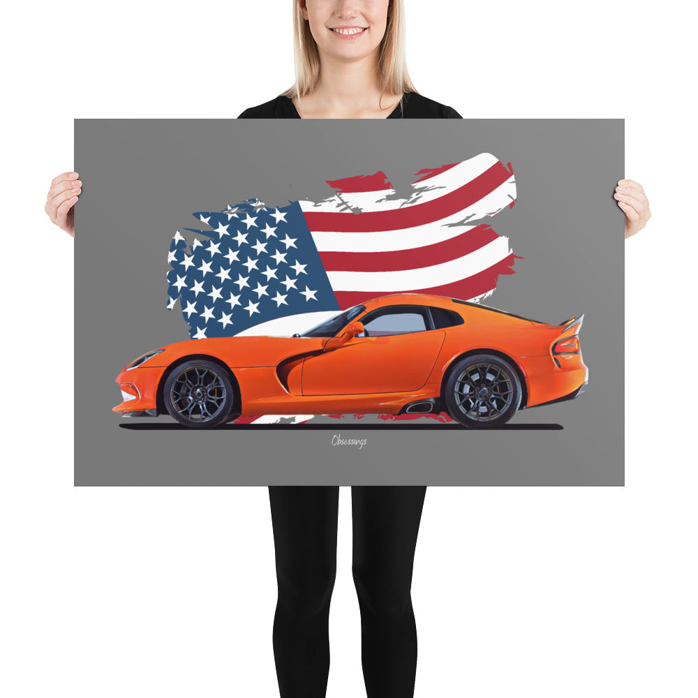 Poster of 2014 Dodge SRT Viper T/A - Orange - Origin series