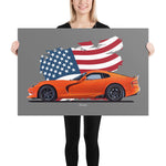 Load image into Gallery viewer, Poster of 2014 Dodge SRT Viper T/A - Orange - Origin series
