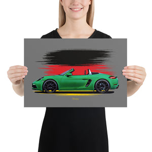 Poster of Porsche 718 Boxster GTS 4.0 - 2020 - Green - OS