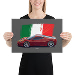 Load image into Gallery viewer, Poster of 2014 Ferrari 458 Speciale - Red - Origin series
