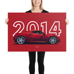 Load image into Gallery viewer, Poster of 2014 Alfa Romeo 4C - Red - Model year series - Red background
