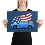 Load image into Gallery viewer, Poster of 2016 Ford Focus RS - Blue - Origin series
