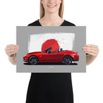 Load image into Gallery viewer, Poster of 2014 Mazda MX-5 Miata 25th Anniversary Edition - 2014 - Red - Origin series
