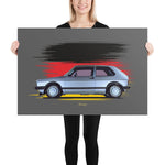 Load image into Gallery viewer, Poster of 1975 Volkswagen Golf GTI Mk1 - Silver - Origin series
