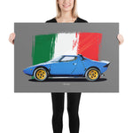 Load image into Gallery viewer, Poster of 1973 Lancia Stratos HF - Blue - Origin series
