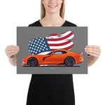 Load image into Gallery viewer, Poster of 2014 Dodge SRT Viper T/A - Orange - Origin series
