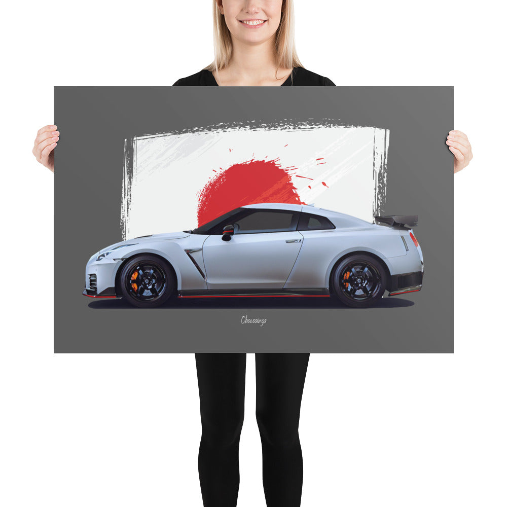 Poster of 2017 Nissan GT-R Nismo - White - Origin series