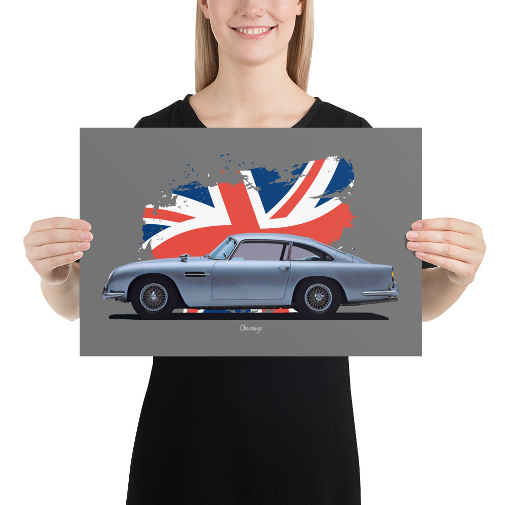 Poster of 1964 Aston Martin DB5 - Silver - Origin series