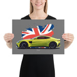 Load image into Gallery viewer, Poster of 2019 Aston Martin V8 Vantage - 2019 - Bright Yellow - Origin series
