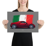 Load image into Gallery viewer, Poster of 2014 Alfa Romeo 4C - Red - Origin series
